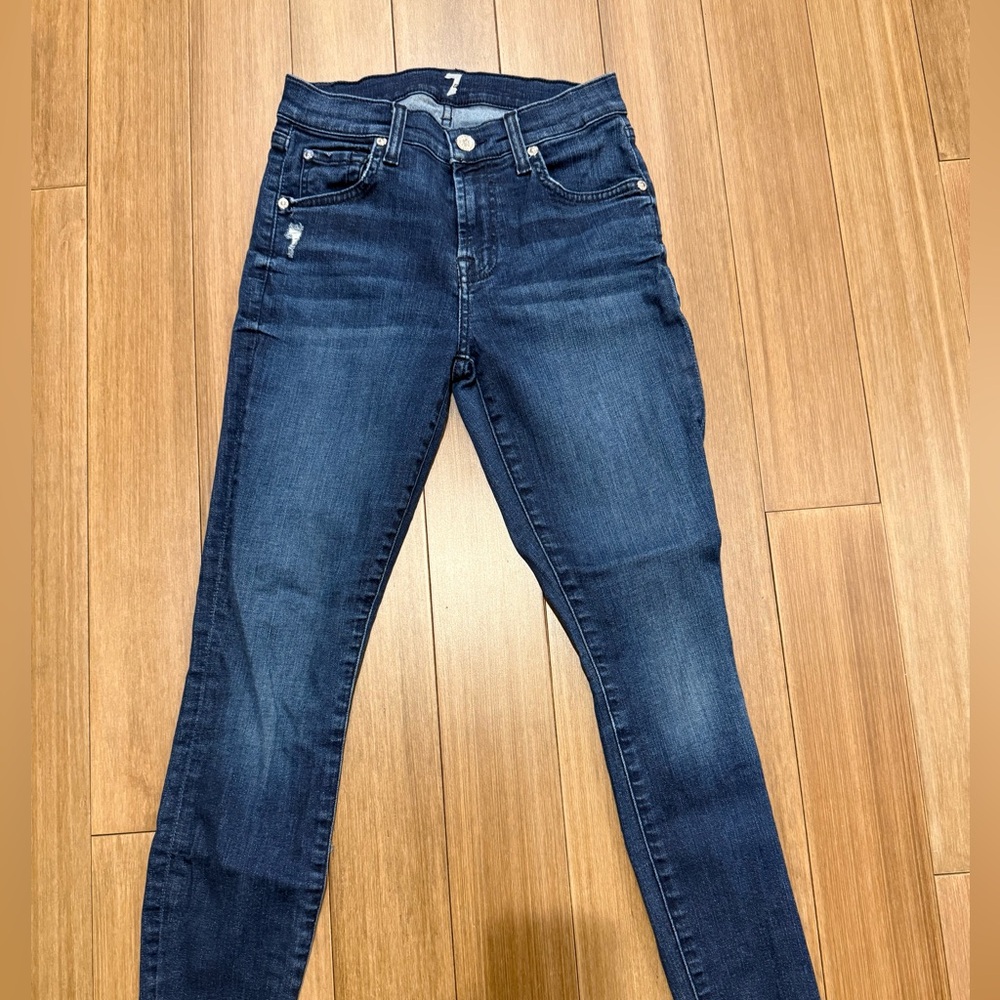 7 For All Mankind Dark Blue Skinny Jeans